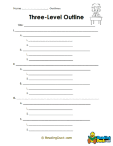 Outline Worksheets | Writing Series | Reading Duck.com