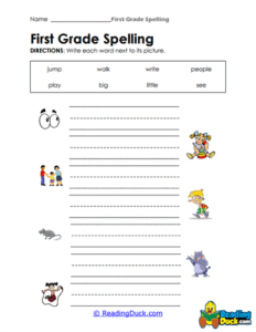 1st Grade Spelling Worksheets