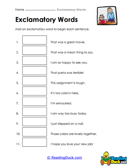 Expressive Openers Worksheet