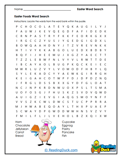 Festive Feast Search Worksheet