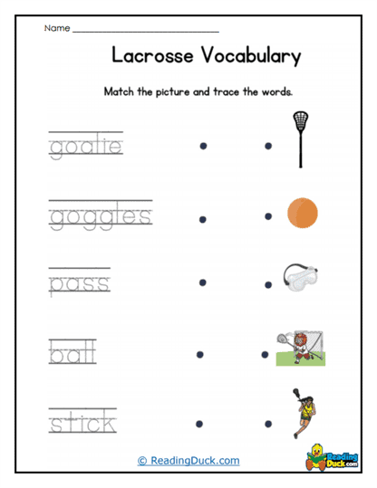 Trace and Match Worksheet