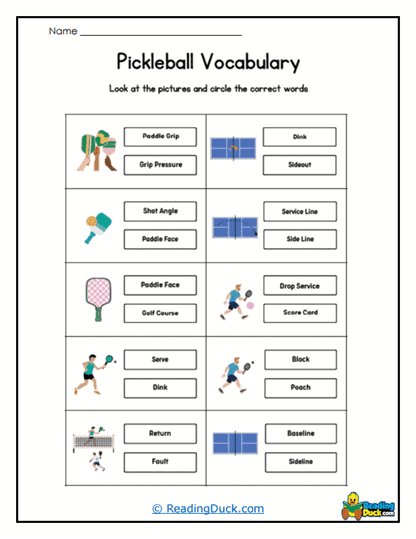 Word Match Worksheet