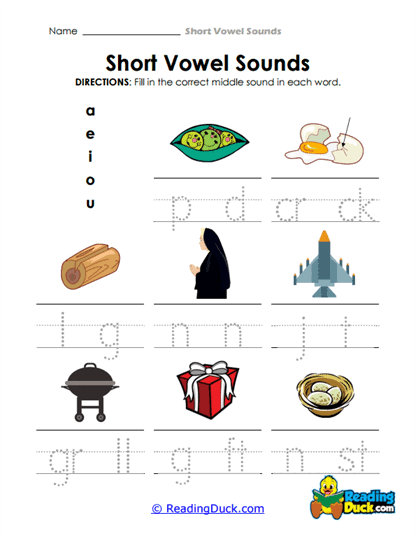 Vowel Sound Match Worksheet