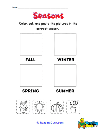 Season Cutouts Worksheet