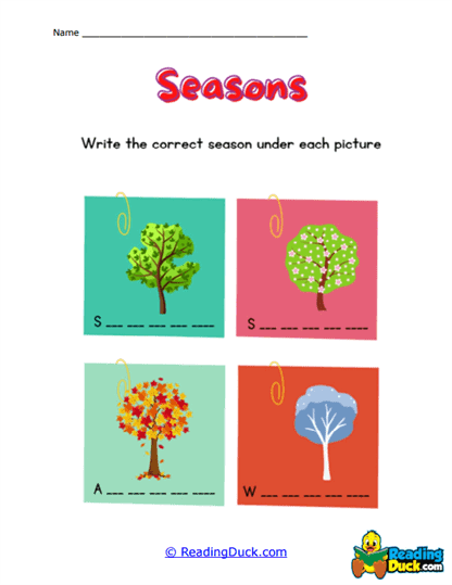 Season Trees Worksheet