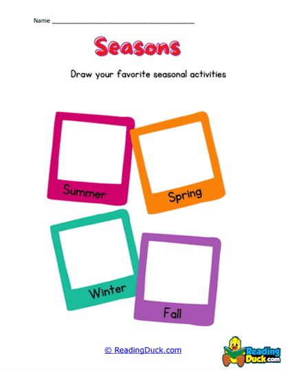 Season Snapshots Worksheet