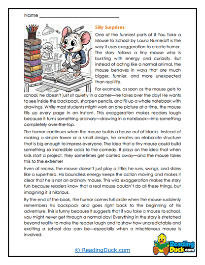 Silly Surprises Worksheet