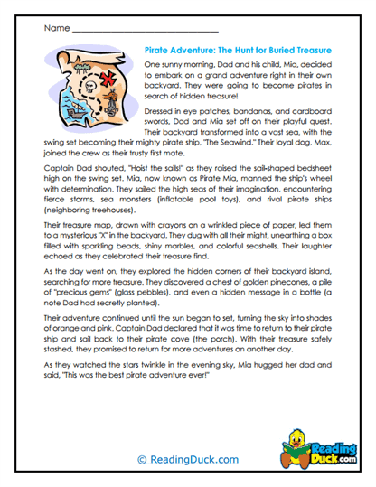 Pirate Backyard Adventure Worksheet