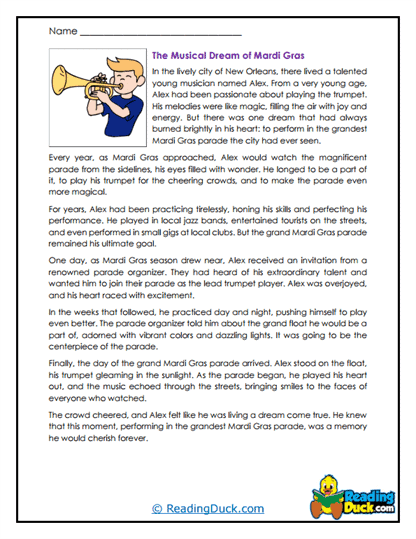 Mardi Gras Melody Worksheet