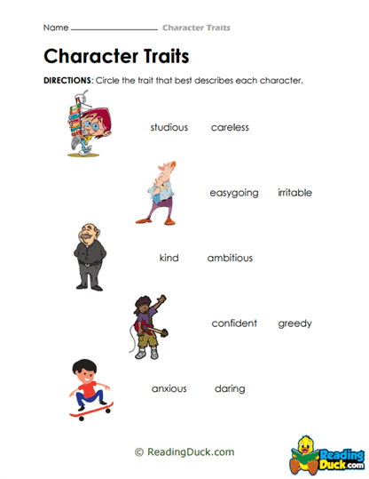 Trait Match Worksheet