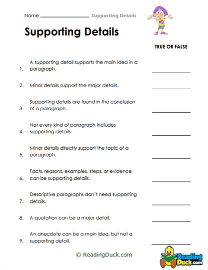 Truth Test Worksheet