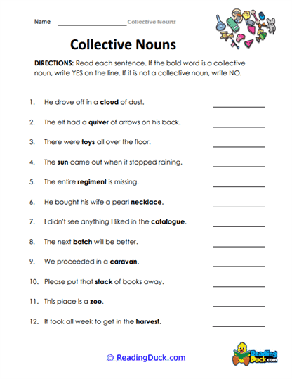 Noun Quest Worksheet