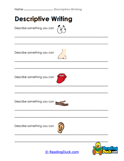 Sensory Description Worksheet