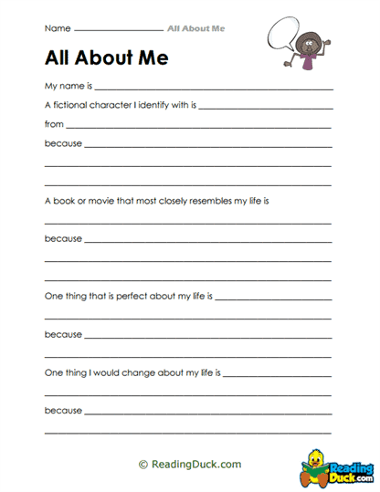 Character Connection Worksheet