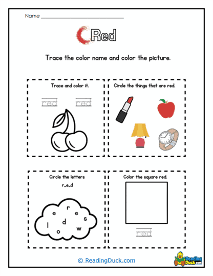 Red Tracing Worksheet