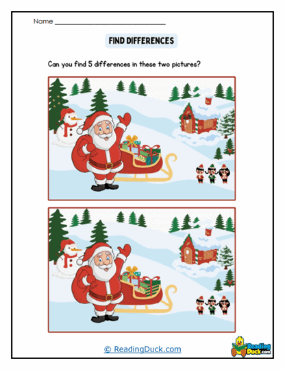 Santa's Sleigh Worksheet