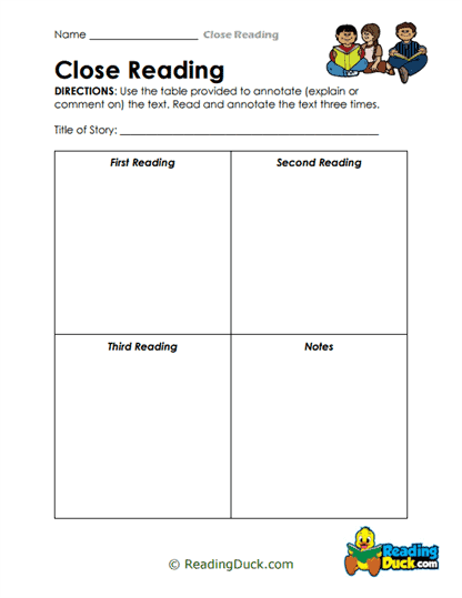 Reading Reflections Worksheet