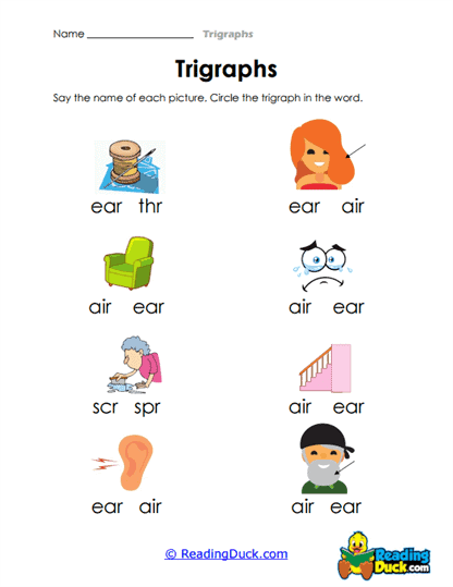 Trigraph Worksheets