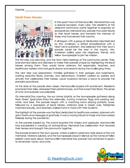 Parade of Patriots Worksheet