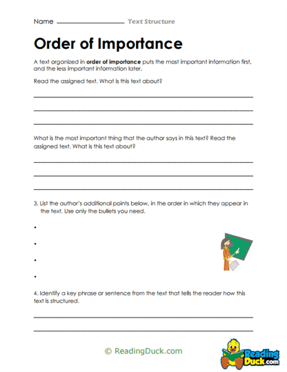 Top-Down Order Worksheet