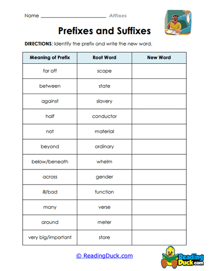Prefix Pathways Worksheet
