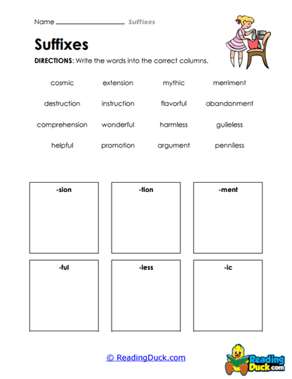 Suffix Sort Worksheet