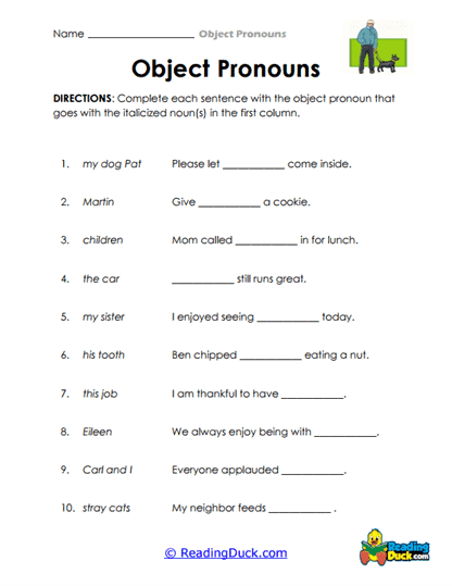 Pronoun Replacer Worksheet