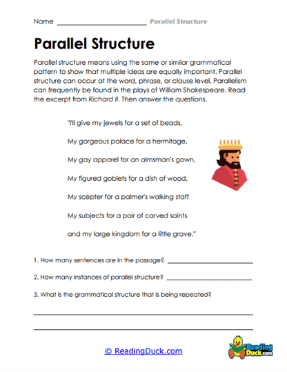 Shakespeare’s Symmetry Worksheet