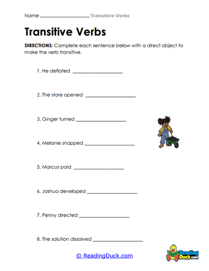 Verb Pairing Practice Worksheet