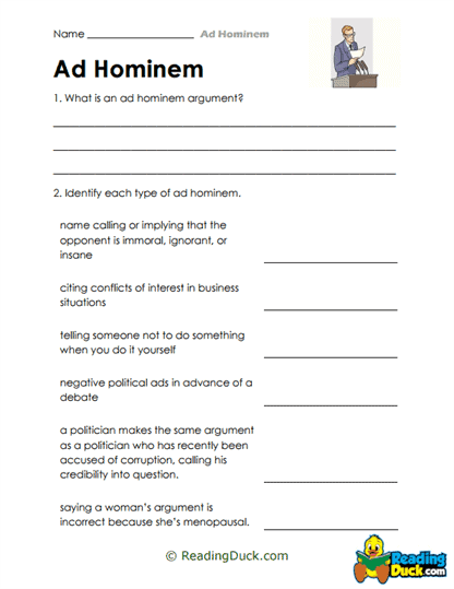 Spot the Type Worksheet