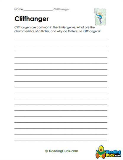 Thriller Cliffhangers Worksheet