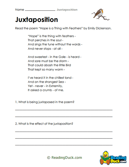 Poetic Parallels Worksheet