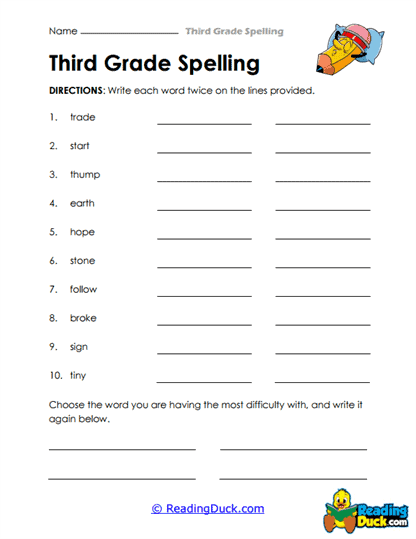 Twice the Word Worksheet