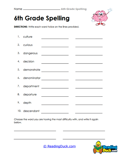 Write It Twice Worksheet