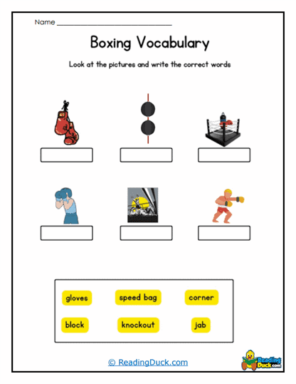 Word Knockout Worksheet