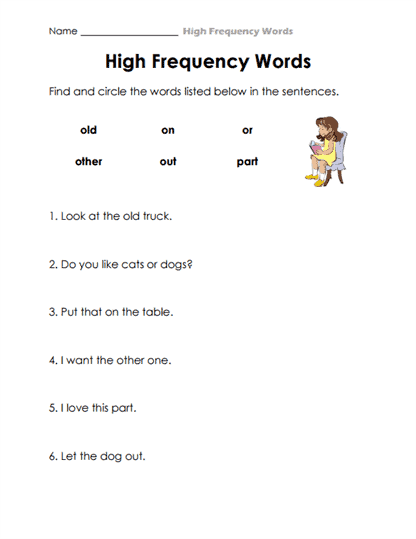 Sentence Search Worksheet