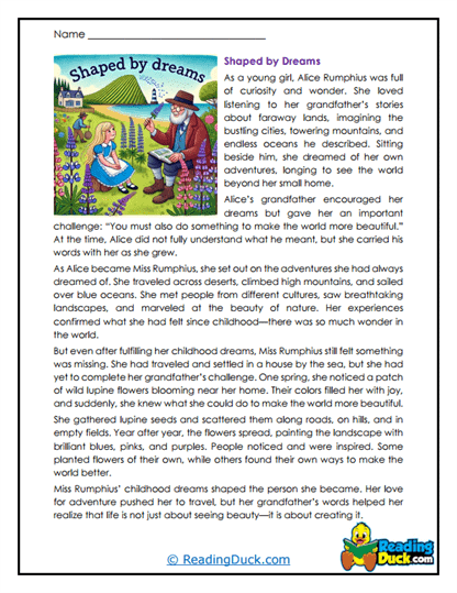 Shaped by Dreams Worksheet