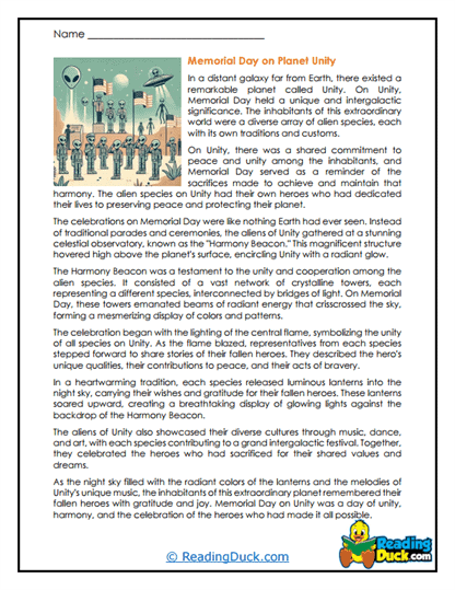 Alien Remembrance Worksheet