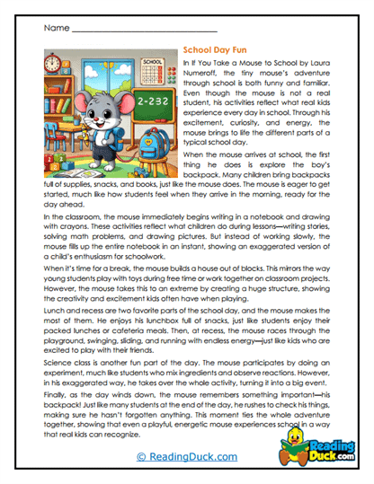 School Day Fun Worksheet