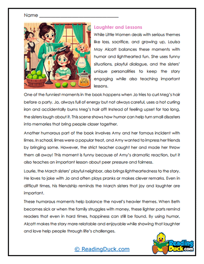 Laughter and Lessons Worksheet
