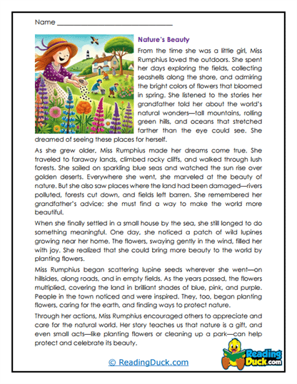 Nature's Beauty Worksheet
