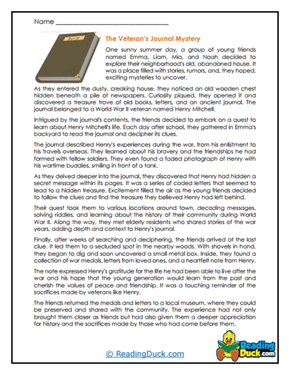 Hero’s Hidden Diary Worksheet