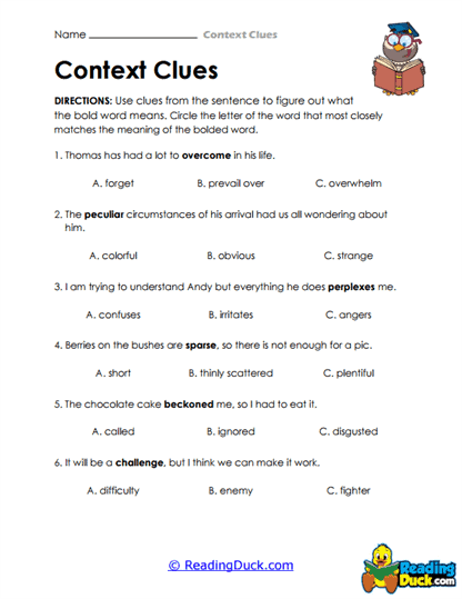 Synonym Search Worksheet