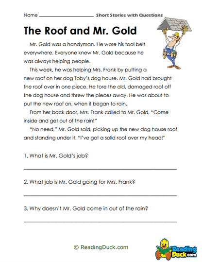 Rainy Roof Worksheet