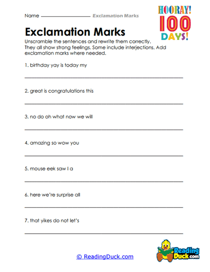 Scrambled Shouts Worksheet