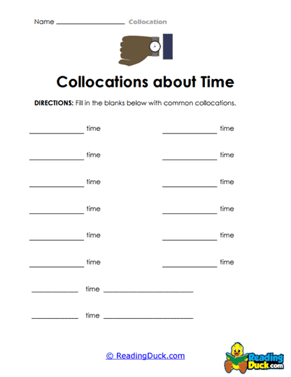 Timely Phrases Worksheet