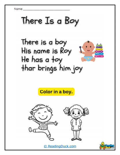 Joyful Boy Worksheet