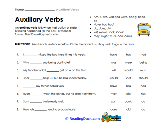 Verb Carousel Worksheet
