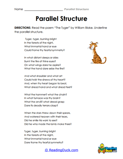 Tyger Techniques Worksheet