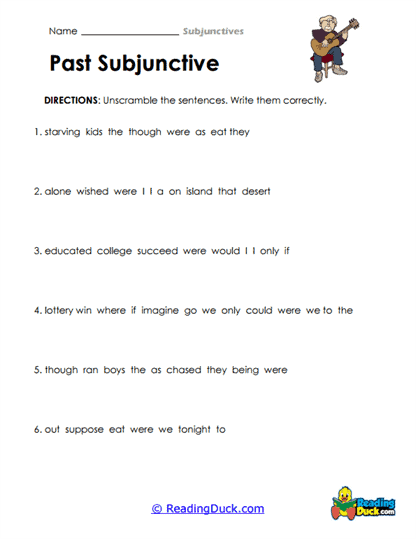 Sentence Scramble Worksheet